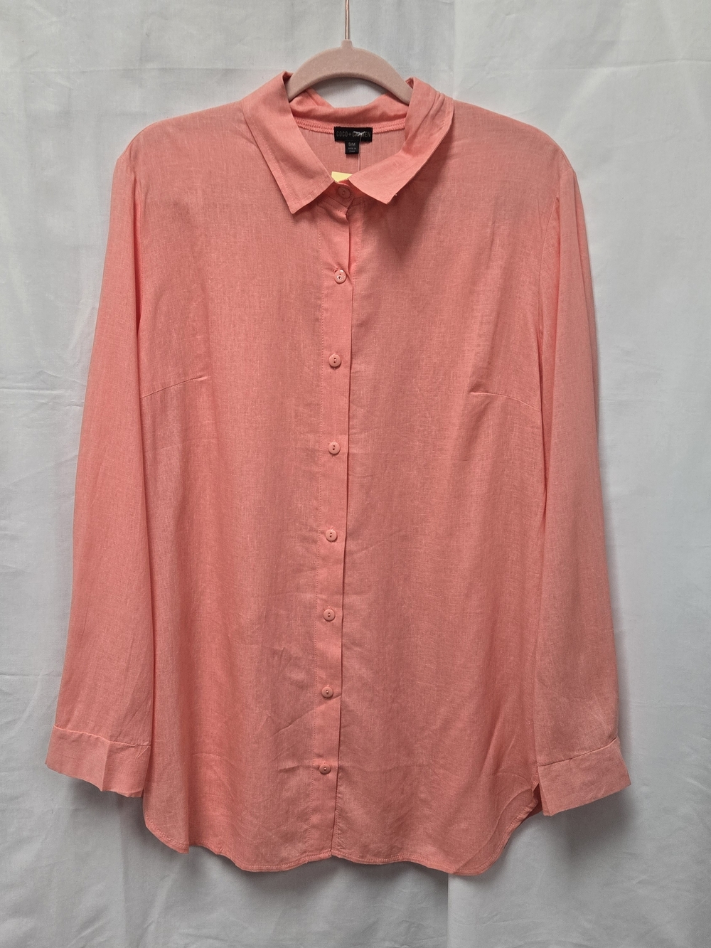 Coco + Carmen Coral Linen Button-Down Shirt